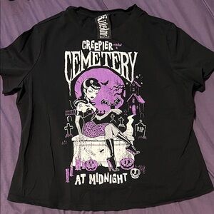 Killstar Black Tee with White and Purple Accents